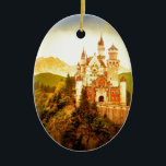 Adorno De Cerámica Castillo de Neuschwanstein<br><div class="desc">Imagen digital estilizada tomada de la imagen antigua del castillo de Neuschwantstein en Baviera (Alemania)</div>