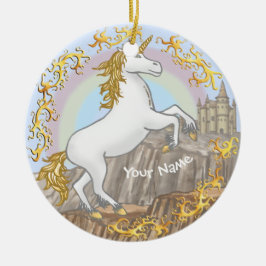 Adorno De Cerámica Castillo de Unicornio
