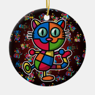 Adorno De Cerámica cat2 colorido