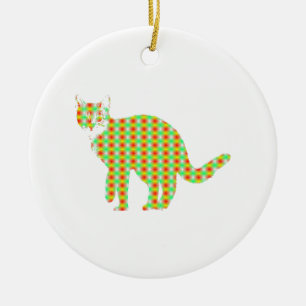 Adorno De Cerámica Cat con patrones