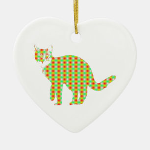 Adorno De Cerámica Cat con patrones