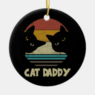 Adorno De Cerámica Cat Daddy Vintage Best Cat Dad Ever
