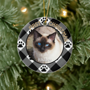 Adorno De Cerámica Cat First Christmas Keepsake