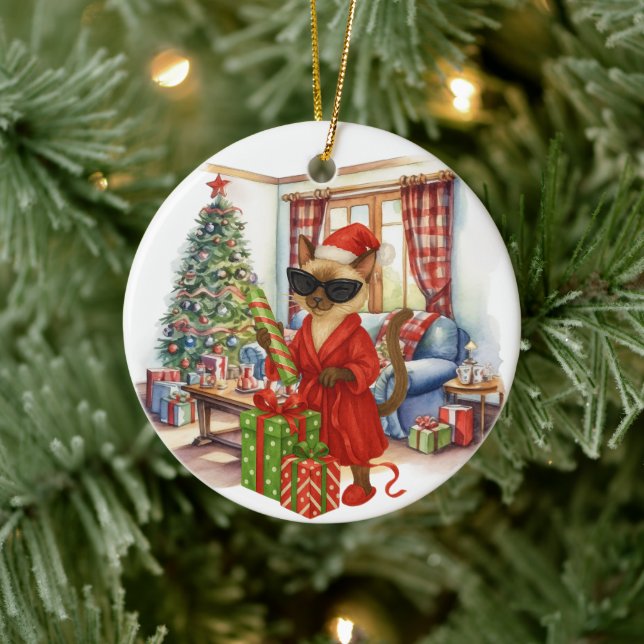 Adorno De Cerámica Cat is Christmas boxing  (Árbol)