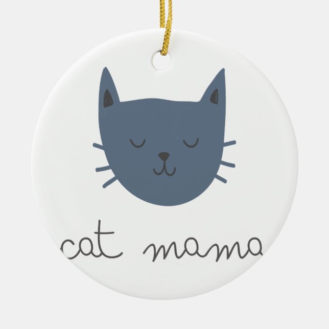 Adorno De Cerámica Cat Mama Ornament (Frente)