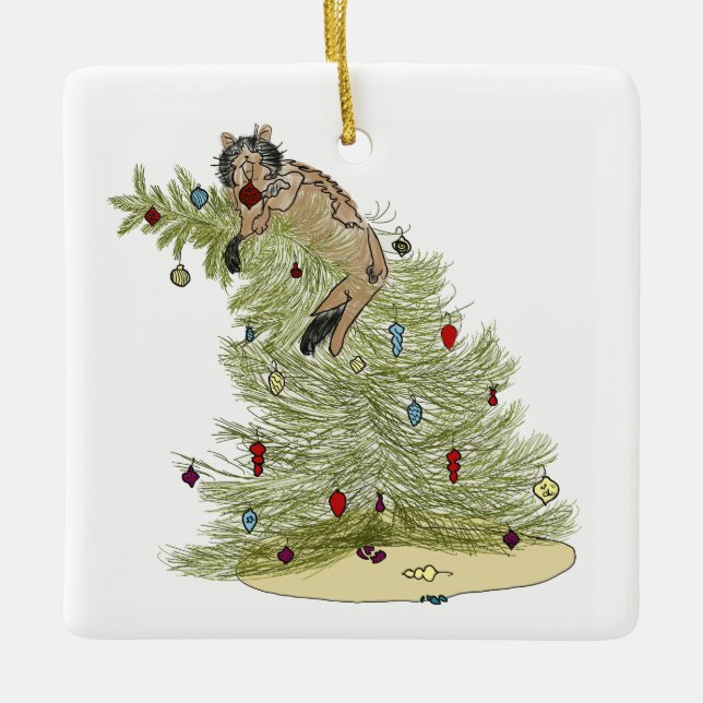 ADORNO DE CERÁMICA CAT TREE ORNAMENT  (Anverso)