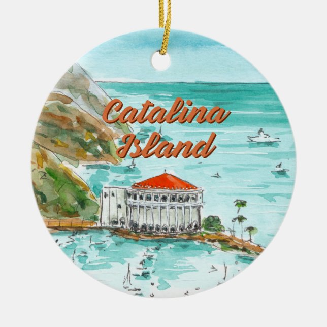Adorno De Cerámica Catalina Island California Ornament (Frente)