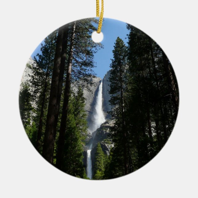 Adorno De Cerámica Cataratas Yosemite y paisajes de Woods fotográfico (Frente)
