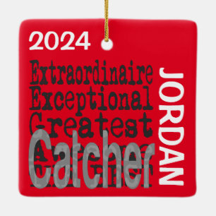 Adorno De Cerámica Catcher Extraordinaire PERSONALIZADO