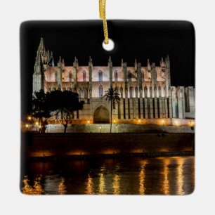 Adorno De Cerámica Catedral de Palma de Mallorca por la noche - Españ