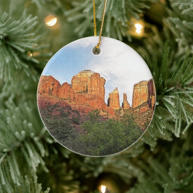 Adorno De Cerámica Catedral de Sedona, feriado de Navidades de Arizon (Árbol)
