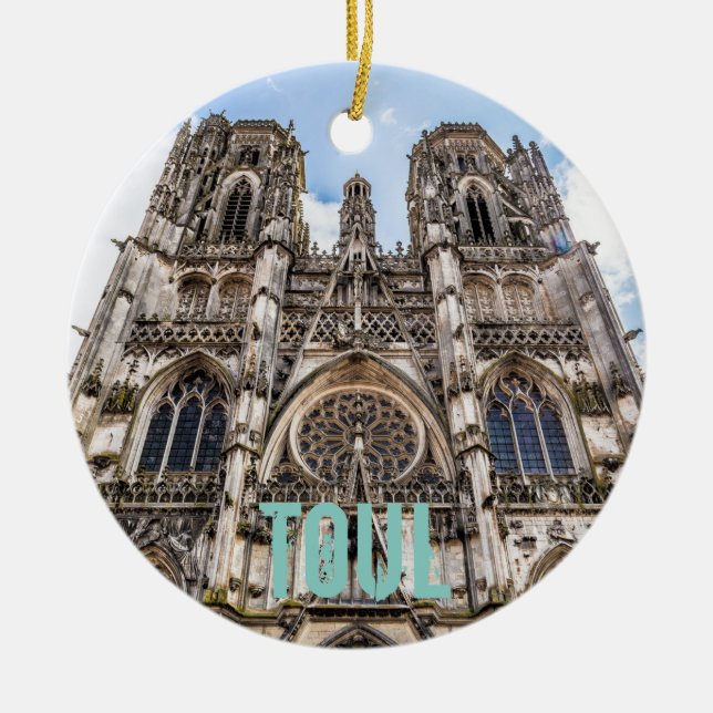 Adorno De Cerámica Catedral de St. Etienne regalo de Francia (Frente)