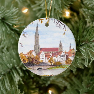 Adorno De Cerámica Catedral de Ulm en Alemania por Farida Greenfield