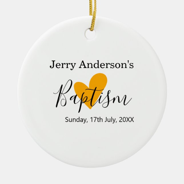 Adorno De Cerámica Catholic baptism kids modern simple QR minimal (Frente)