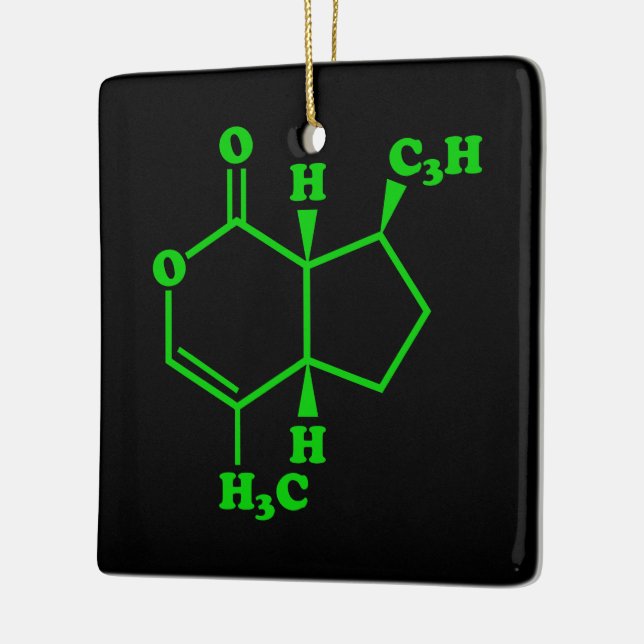 Adorno De Cerámica Catnip Nepetalactona Fórmula Química Molecular (Izquierda)