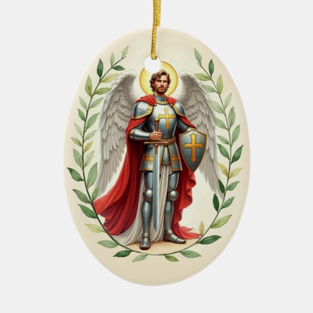 Adorno De Cerámica Católico de San Miguel Arcángel (Frente)