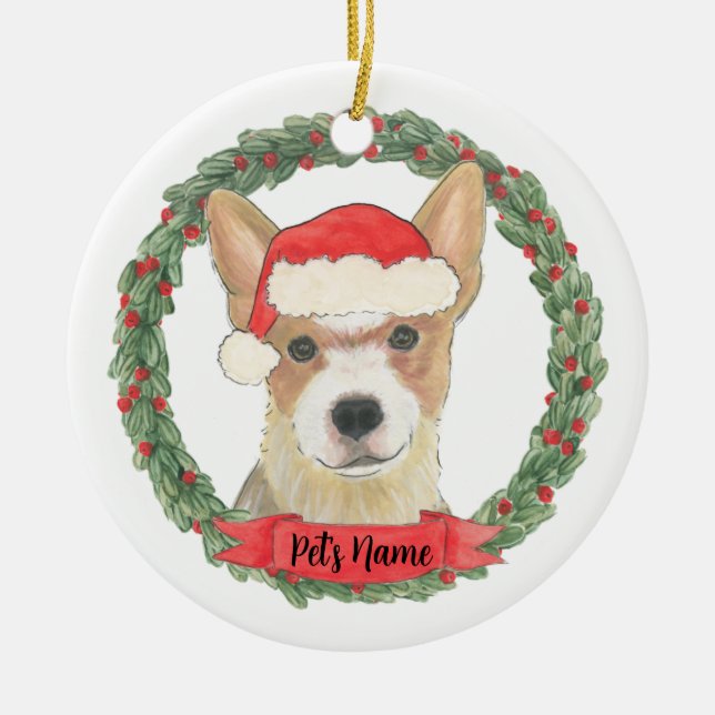 Adorno De Cerámica Cattledog Red Heeler personalizado (Frente)