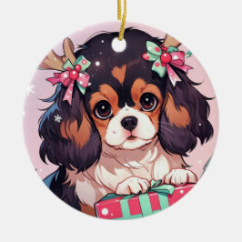Adorno De Cerámica Cavalier King Charles Pastel regalo de Navidad