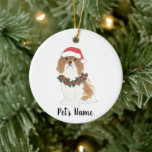 Adorno De Cerámica Cavalier King Charles Spaniel (Blenheim)<br><div class="desc">Haz la lista este año con un adorno de tu pequeño elfo favorito!</div>