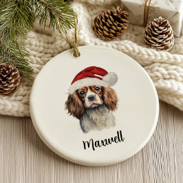 Adorno De Cerámica Cavalier King Charles Spaniel Dog Personalizado