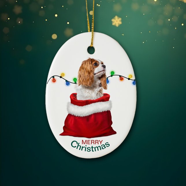 Adorno De Cerámica Cavalier King Charles Spaniel Holiday Bag Cer (Subido por el creador)