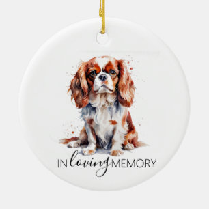 Adorno De Cerámica Cavalier King Charles spaniel memorial acuarela