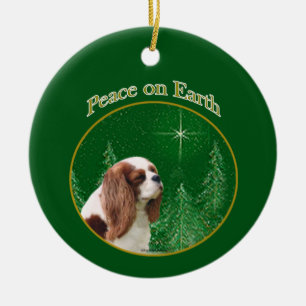 Adorno De Cerámica Cavalier King Charles Spaniel Peace