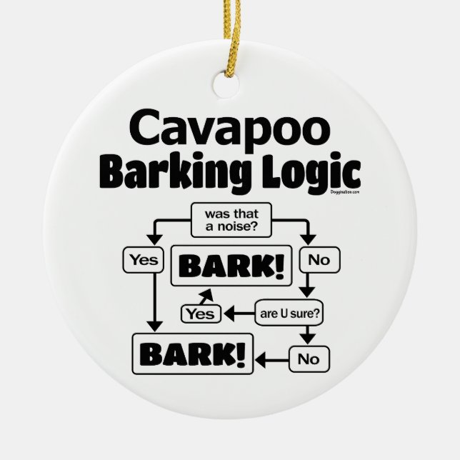 Adorno De Cerámica Cavapoo Barking Logic (Frente)