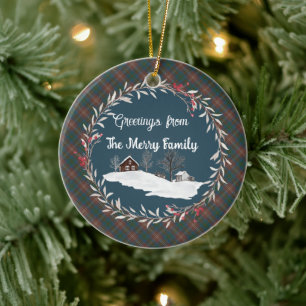 Adorno De Cerámica Caza de chicolm Tartán original antiguo escocés