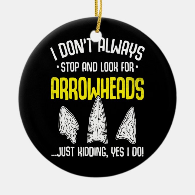 Adorno De Cerámica Caza de la punta de flecha - Flint Reclecting Flin (Frente)