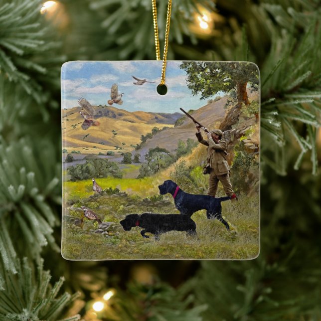 Adorno De Cerámica Caza de perdices de Chukar (Árbol)