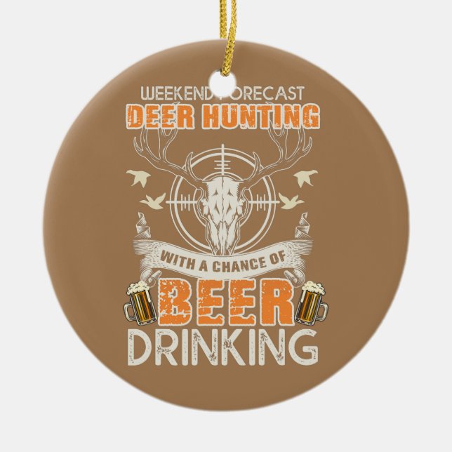 Adorno De Cerámica Caza divertida de venados (Frente)