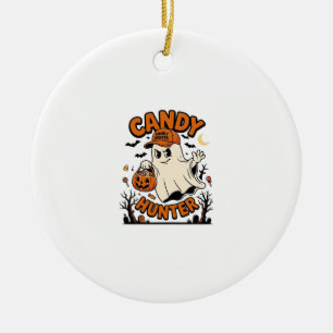 Adorno De Cerámica Cazador de dulces Halloween Fantasma Calabaza Cube