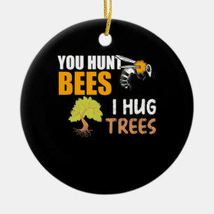 Adorno De Cerámica Cazas abejas que abraza árboles