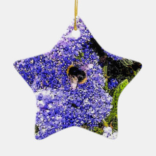 Adorno De Cerámica Ceanothus Bee Floral