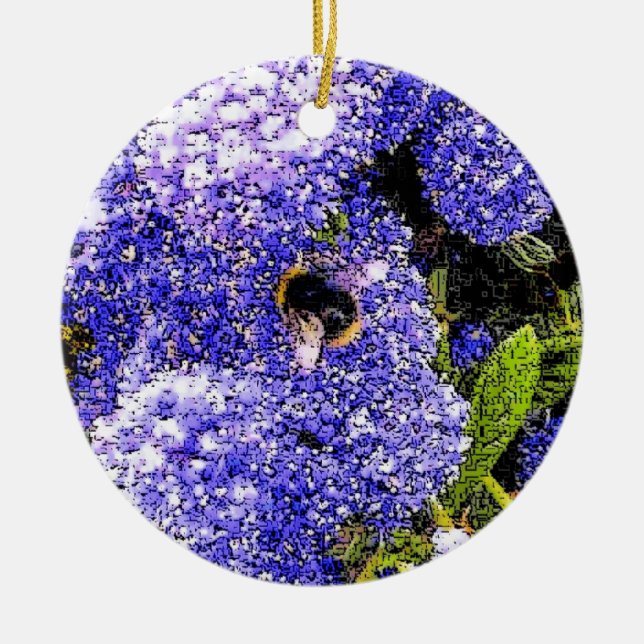 Adorno De Cerámica Ceanothus Flower Bee (Frente)