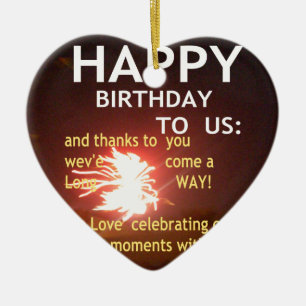 Adorno De Cerámica Celebración de fuegos artificiales con mensaje de