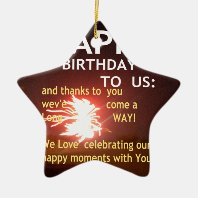 Adorno De Cerámica Celebración de fuegos artificiales con mensaje de  (Frente)