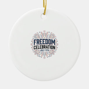 Adorno De Cerámica Celebración de la Libertad 4 de Julio Diseño de Ca