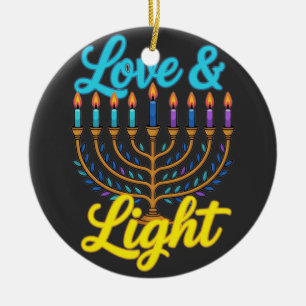 Adorno De Cerámica Celebración de las luces de la Menorá de Hanukkah