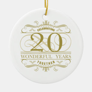 Adorno De Cerámica Celebración del 20° aniversario