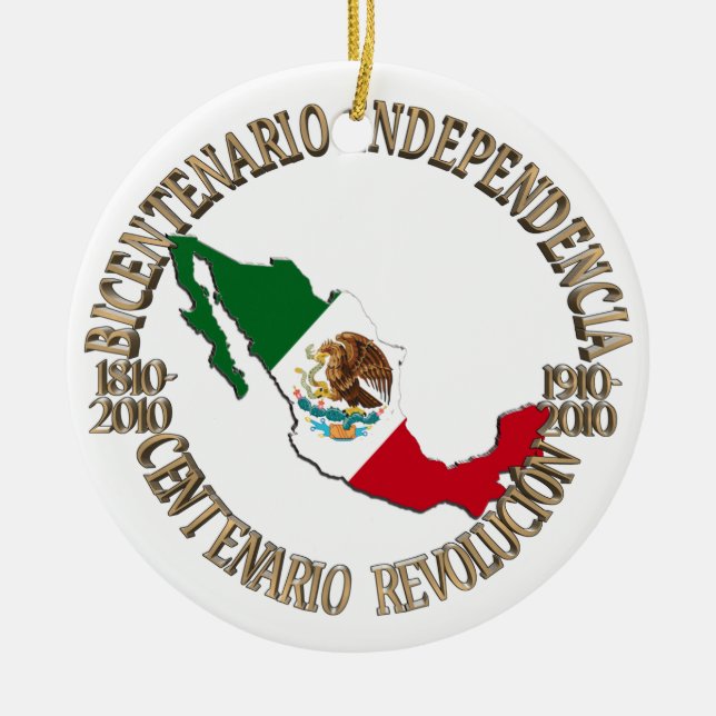Adorno De Cerámica Celebración del Bicentenario y del Centenario en M (Frente)