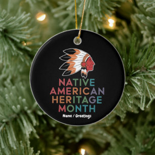 Adorno De Cerámica Celebración del Mes de la Herencia de los Nativos