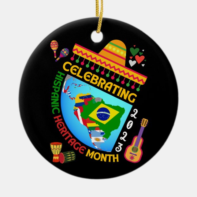 Adorno De Cerámica Celebración del MES del PATRIMONIO HISPANO (Frente)