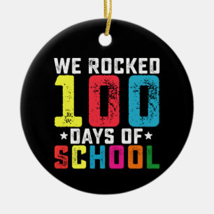 Adorno De Cerámica Celebramos 100 Días de Escuela Maestro Estudiante