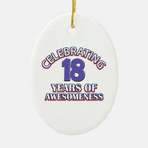 Adorno De Cerámica Celebrando 18 años de conciencia
