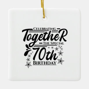Adorno De Cerámica celebrando el cumpleaños 70