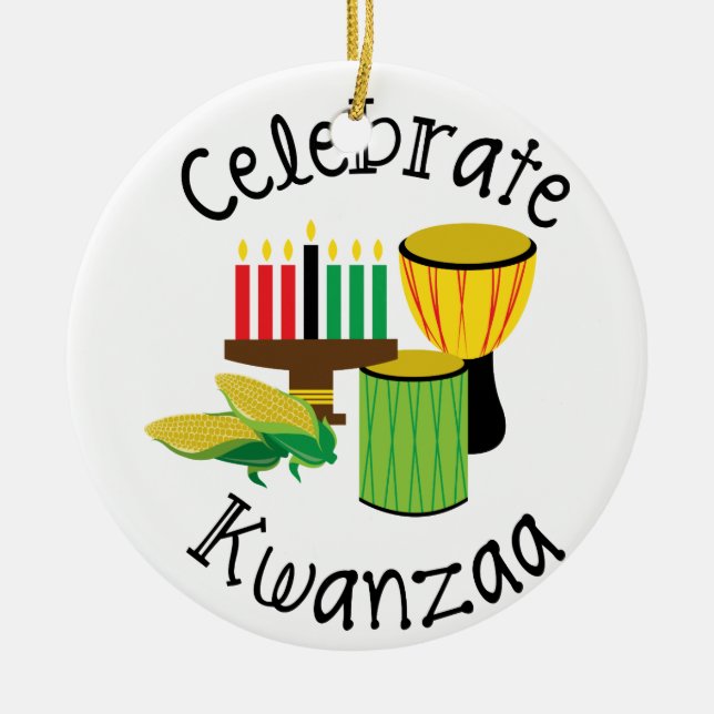 Adorno De Cerámica Celebrar Kwanzaa (Frente)