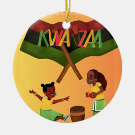 Adorno De Cerámica "Celebrar la unidad: una alegre reunión de Kwanzaa