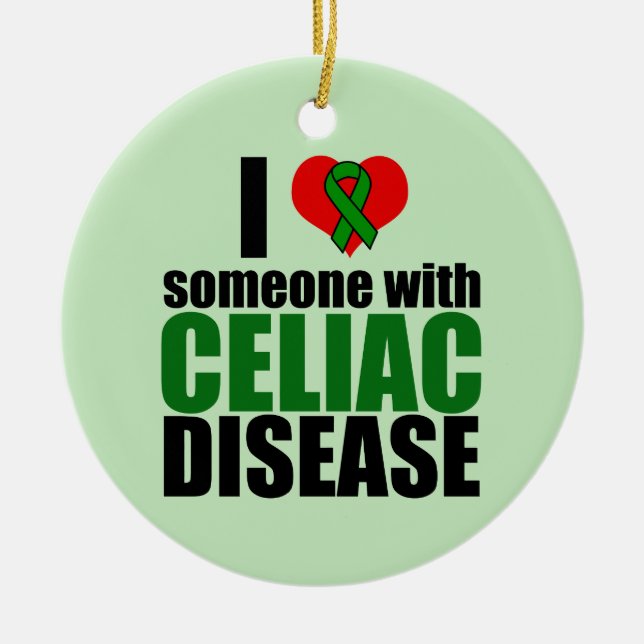 Adorno De Cerámica Celiac Enfermedad Apoyo Concienciación Cinta de Am (Frente)